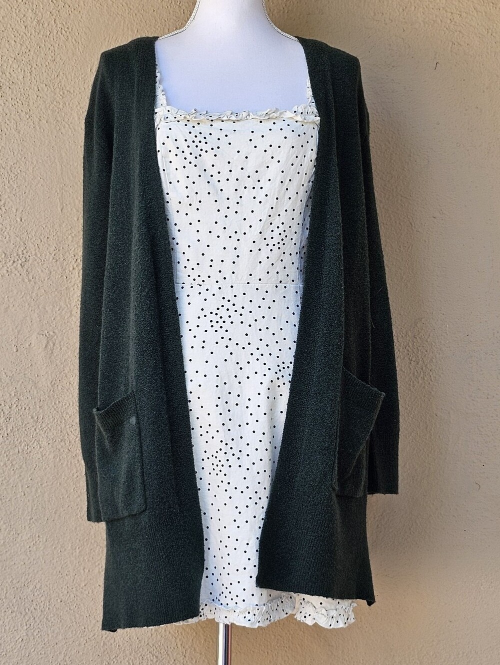 Madewell Wool Blend Forest Green Cardigan Sz XS